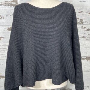 NVELOP Shaker Dolman Poncho Sweater Charcoal Gray Sz L/XL NWT